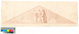 Vorschaubild von Der Weg nach Emmaus (Entwurfszeichnung für das Nordtympanon)
