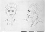Vorschaubild von Bildnis des Türken Hallil d'Oczakow, en face und im Profil nach links.