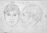 Vorschaubild von Der Spanier Hervas, en face und im Profil nach links.