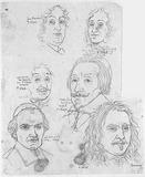 Vorschaubild von Sechs männliche Bildnisse: von Racine, Montmorency, Duquesne, Richelieu, Arnauld und Turenne. (Physiognomiestudien)
