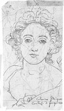 Vorschaubild von Bildnis der Cathérine Mignard, en face. Nach dem Kupferstich nach dem Gemälde ihres Vaters.
verso: Landkarte