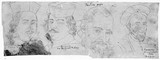 Porträts der Kardinäle Pallavicini und Ferrarese, Piccolomini und des Papstes Paul III. (Physiognomiestudien)
