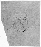Vorschaubild von Männlicher Kopf mit Perücke (Jean Francois de Troy), im Dreiviertelprofil nach rechts.