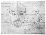 Vorschaubild von Torguato Tasso, Kopf en face und im Profil nach rechts.
