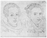 Vorschaubild von Claudia v. Etrurien und Eleonore, Tochter Ferdinands I., Brustbildnisse nach rechts.