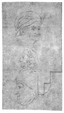 Vorschaubild von Drei männliche Physiognomiestudien.