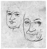 Vorschaubild von Zwei männliche Physiognomiestudien.