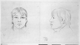 Vorschaubild von Wilhelm Melzer im Alter von siebzehn Jahren, en face und im Profil nach links.