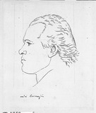 Vorschaubild von André Carmasin. Profil nach links. Siehe auch Schadow 1049.