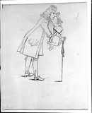 Kavalier im Kostüm der 1. Hälfte des 18. Jahrhunderts mit Lorgnon
verso: Der ungläubige Thomas