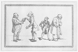 Vorschaubild von Vier stehende, karikierte Männer. (Studienblatt. Wiederholung einiger Figuren auf Schadow 113.)