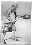 Vorschaubild von Der alte Maler. (Seitenrichtige Studie für einen Zinkdruck von 1832.)