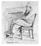 Vorschaubild von Johann Andreas Schlegel, am Kamin sitzend.
