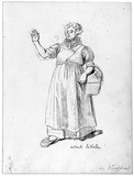 Vorschaubild von Berliner Wäscherin. Studie für eine Lithografie "Qui vive" 1828 (vgl. den französischen Soldaten Schadow 72).