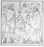 Epoche der Götterbildung - Szene der zweiten Reliefskizze.