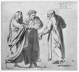 Vorschaubild von Dante und zwei männliche Begleiter. (Szene aus Dantes Divina Comedis.)