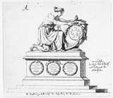 Vorschaubild von Entwurf zu einem Grabmal mit Urne und kniender Figur der Hoffnung (für Diener des Fürsten Kurakin?).