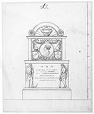 Vorschaubild von Entwurf für Grabmal mit weiblichem Bildnis, en medaillon.