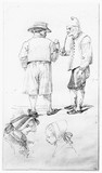 Vorschaubild von Studienblatt: zwei Männer im Gespräch. Brustbilder von zwei Mädchen.