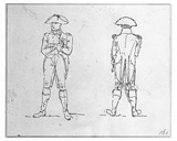 Vorschaubild von Stehender Napoleon I., in Vorder- und Rückenansicht (Karikatur).