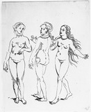 Die drei Göttinnen aus dem Parisurteil. Nach Lucas Cranach dem Älteren.