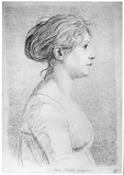 Vorschaubild von Bildnis der Schauspielerin Luise Fleck-Schröck (Geb. Mühl 1777 - 1846), im Profil nach rechts.