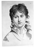 Vorschaubild von Brustbild eines jungen Mädchens, en face. (Eine ältere Schwester von Marianne Schlegel.)