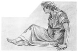 Vorschaubild von Auf dem Boden sitzender Jüngling. (Vorstudie für die Zeichnung "Sokrates im Gefängnis" 1800.)