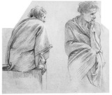 Vorschaubild von Sitzende und stehende Gewandfigur.