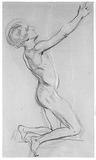 Vorschaubild von Kniender Jüngling nach rechts. (Studie zu "Theseus als Befreier der athenischen Jugend" 1830 vgl. Schadow 292.)