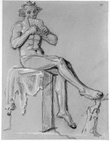 Vorschaubild von Sitzender Satyr, die Syrinx blasend (Modellstudie).