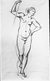Vorschaubild von Stehender weiblicher Akt in Tanzstellung, von vorn. (Studie für Schadow 319).