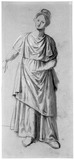 Vorschaubild von Stehende weibliche Gewandfigur, von vorn.