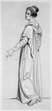 Vorschaubild von Stehende weibliche Gewandfigur. Linke Seitenansicht.