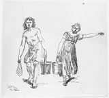Vorschaubild von Studienblatt: Wasserträger und Wasserträgerin.