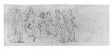 Vorschaubild von Studie zur linken Hälfte des Reliefs: "Die Hochzeit Amors und Psyches".