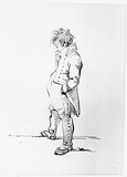 Vorschaubild von Der Philosoph Johann Gottfried Fichte, stehend nach links. Karikatur.