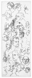 Vorschaubild von Studienblatt mit Köpfen (Physiognomiestudien.)