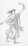 Vorschaubild von Tänzerin mit einem Zweig in der erhobenen Linken (Maria Viganò?).