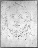 Vorschaubild von Männerkopf en face.
verso: Männerkopf im Profil .