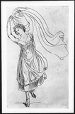 Vorschaubild von Die Tänzerin Maria Viganò, mit erhobenem Schleier tanzend.