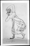Vorschaubild von Die Tänzerin Maria Viganò in schleichender Pose, Rückenansicht.