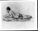 Vorschaubild von Liegender weiblicher Akt. Rückenansicht.