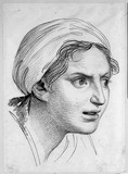 Vorschaubild von "Le Desir", Frauenkopf nach rechts, nach Charles le Brun. (Ausdrucksstudie.)
