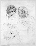 Vorschaubild von Zwei musizierende Knaben nach Giorgione und weiblicher Kopf nach Andrea Sacchi.