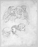 Vorschaubild von Studienblatt mit sechs Männerköpfen nach Carlo Maratta.