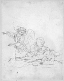 Vorschaubild von Hagar und Ismael. (Mutter mit totem Kind und Engel.) Nach einem Gemälde des Andrea Sacchi.