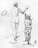 Vorschaubild von Studienblatt mit Figuren nach Raffael und Tizian.