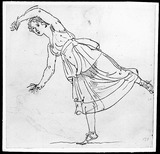 Die Tänzerin Maria Viganò, in schräg gestellter Körperhaltung.