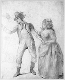 Vorschaubild von Junges Paar (Die Überredung), wohl eine Theaterszene. Vgl. Schadow 509 - 511.)